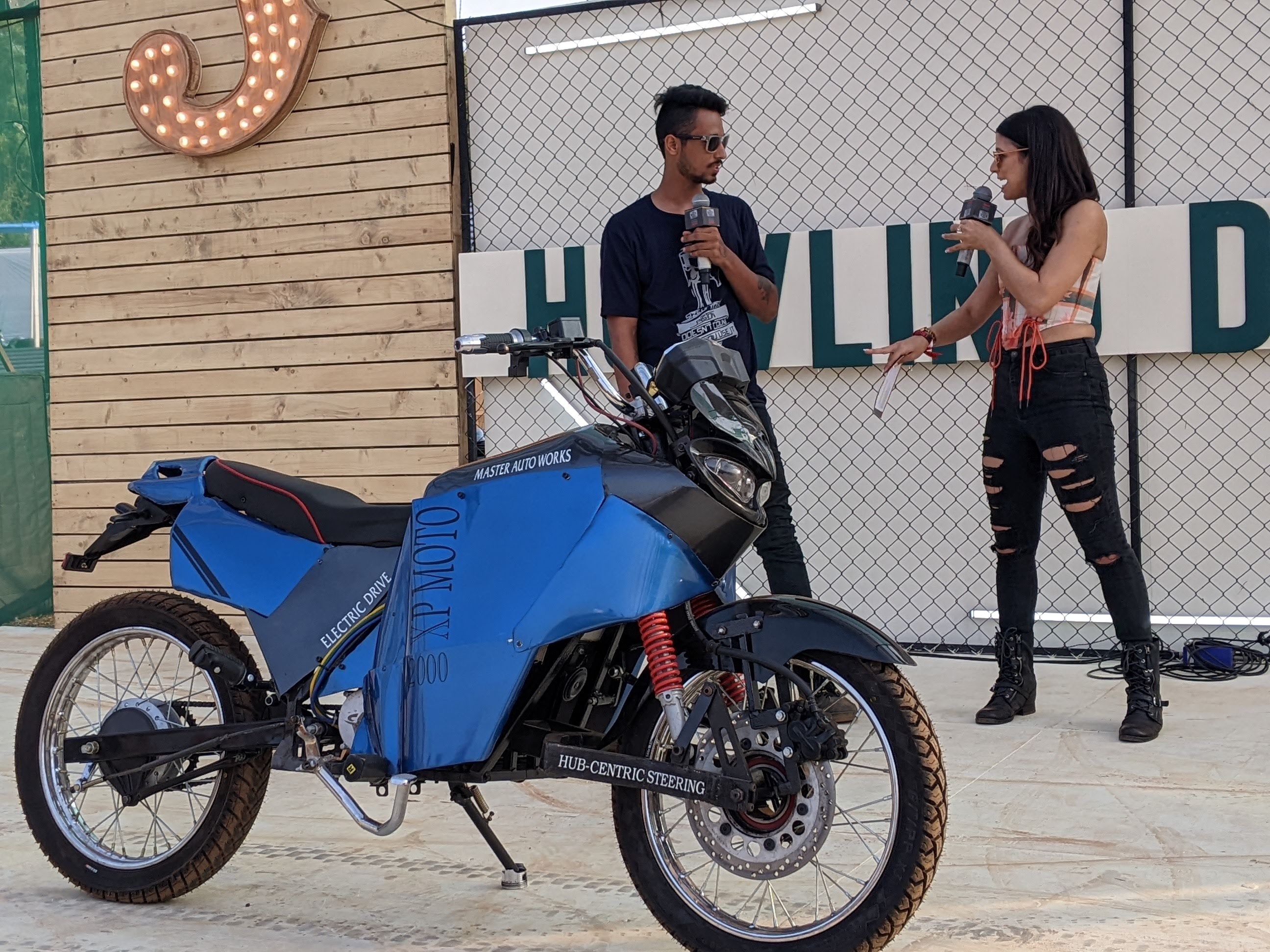 Electric Motorcycle with Hub-Centric Steering